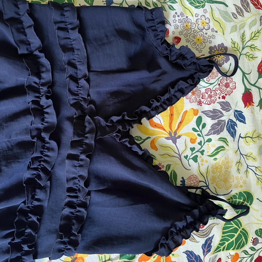 Iris Basic Navy Ruffle Jumpsuit - Picture 6 of 6